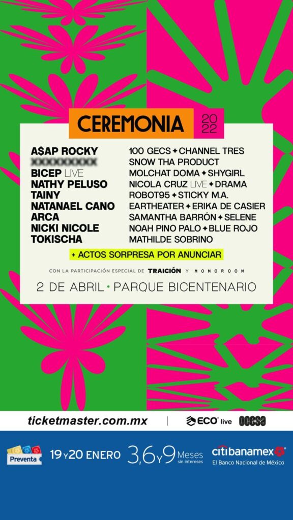 Line Up ceremonia 